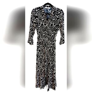 Zara Women's "The Marilyn" Black and White Print Maxi Dress- Size 14